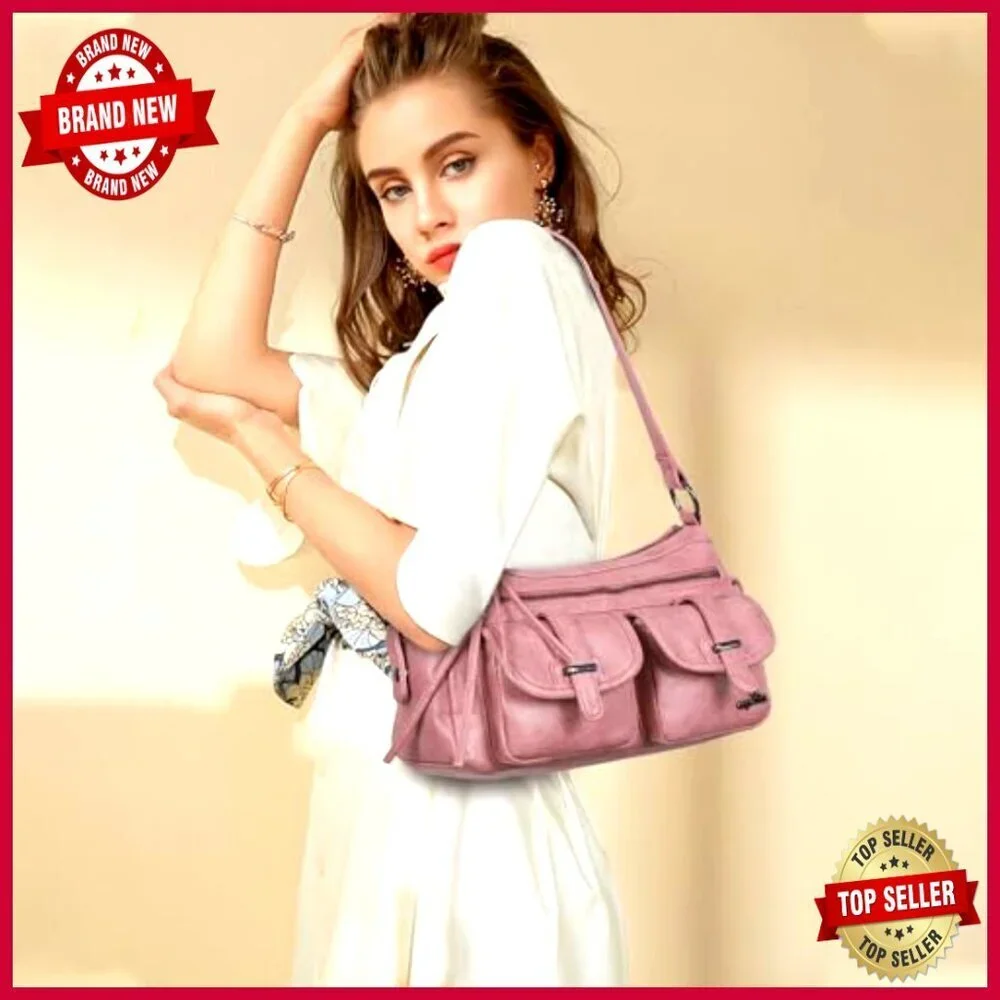 Medium Hobo Crossbody Bag with Adjustable Strap and Multiple Pockets
